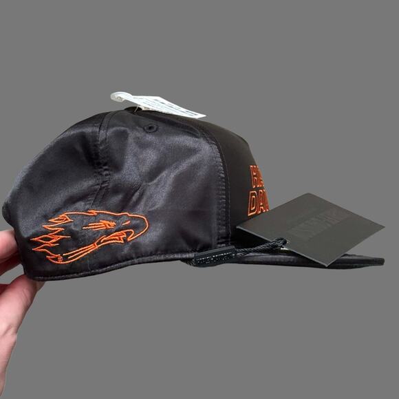 Harley-Davidson Screamin' Eagle Satin Snapback Baseball Cap Black Beauty NWT - Picture 2 of 6